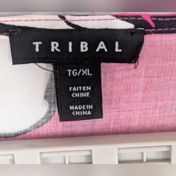 Tribal Blsize XL Butterfly Print With Knotted Waist And Short Bodice Hot Pink - Picture 7 of 10